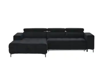 switch Ecksofa aus Mikrofaser Caro Schwarz Mikrofaser in Samt-Optik links Erweiterte Funktion