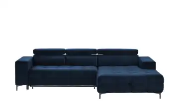 switch Ecksofa aus Mikrofaser Caro Blau Mikrofaser in Samt-Optik rechts Erweiterte Funktion
