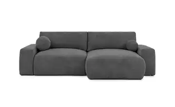 S-STYLE Ecksofa mit Schlaffunktion Puffy rechts Grau