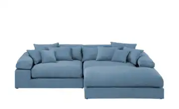 smart Ecksofa Lianea rechts Blau Feincord