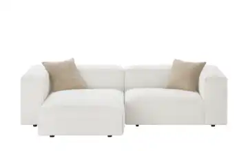 Ecksofa Noé links Flachgewebe grob Weiß