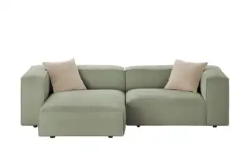 Ecksofa Noé links Flachgewebe grob Grün