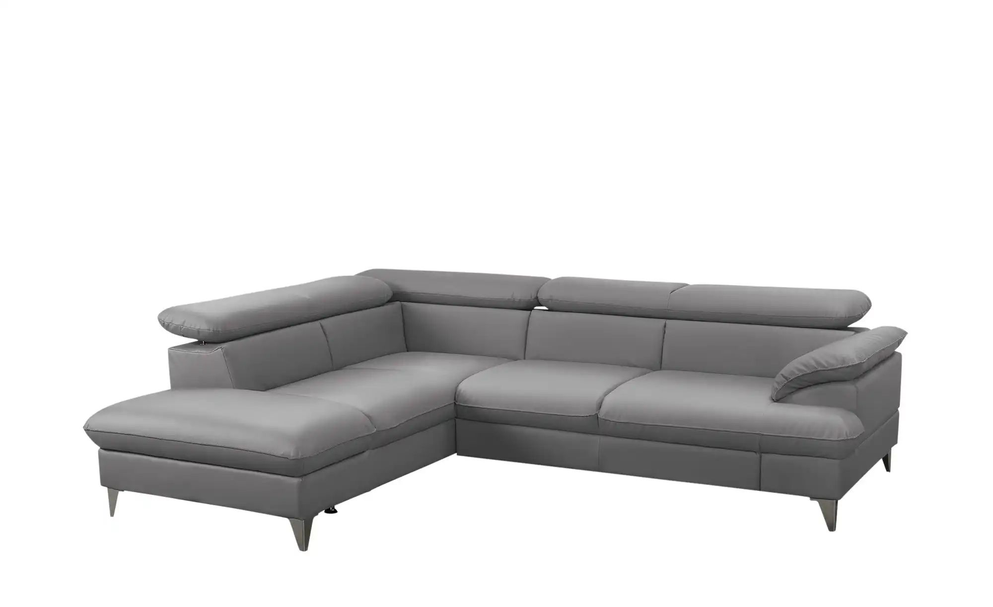 Preisvergleich für uno Ecksofa David BxHxT 208x74x256 cm in der Farbe Grau aus Kunstleder