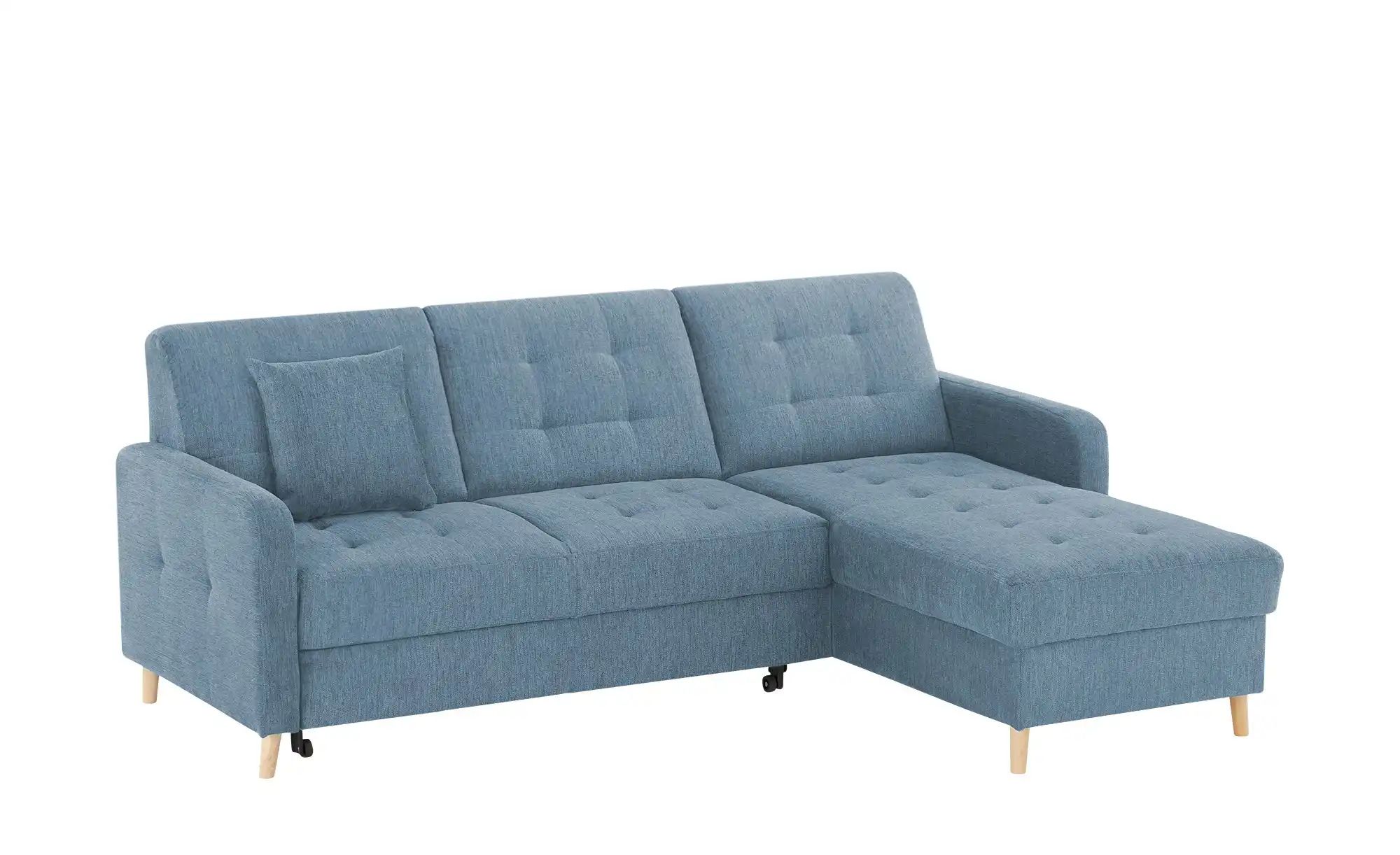 Ecksofa Mit Schlaffunktion Venus ¦ Blau ¦ MaßE (Cm): B: 222 H: 87 T: 162.0 PolstermöBel > Sofas > Ecksofas - HöFfner-image